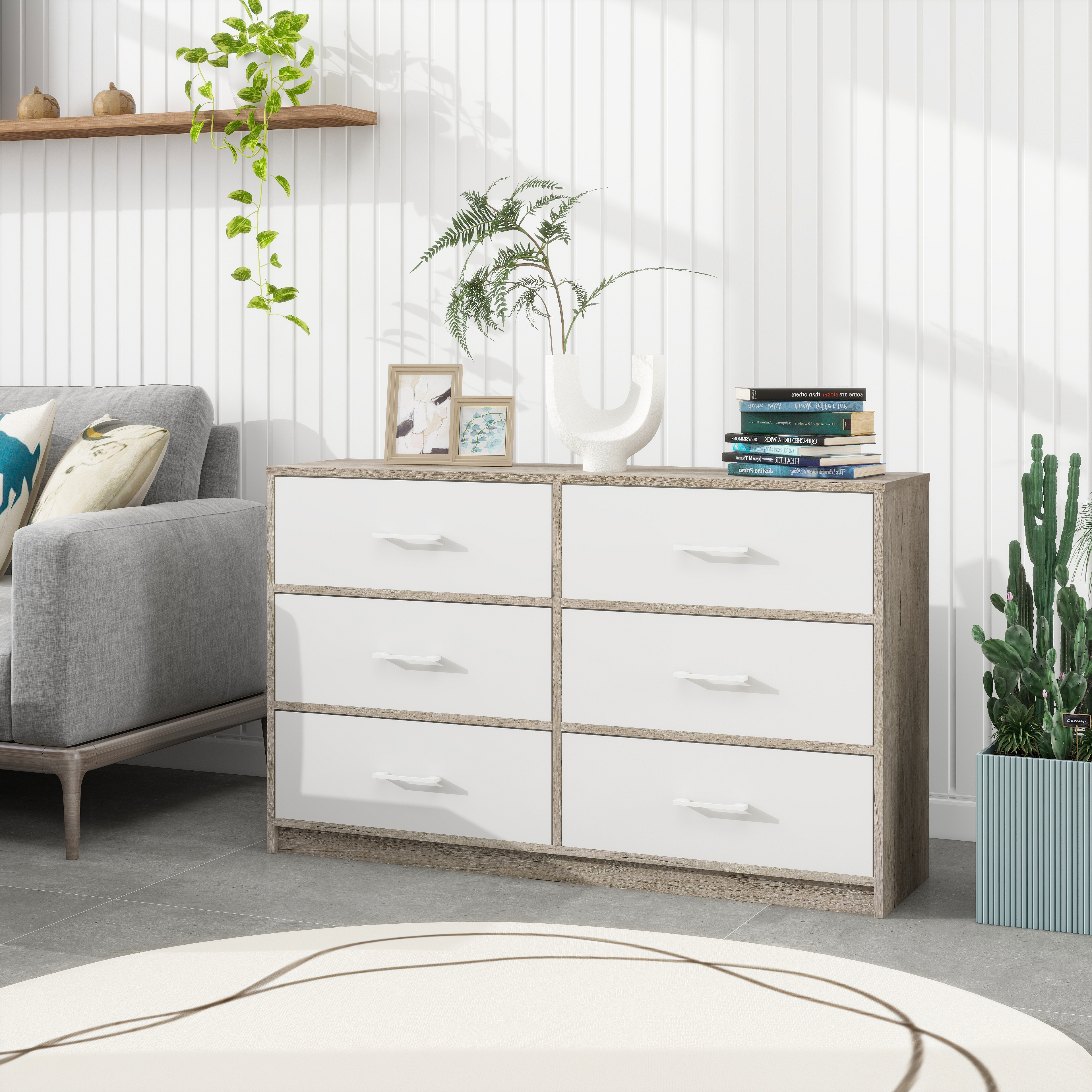 Mueble Comoda Cajonera 6 Cajones Tela Estructura Acero Mdf