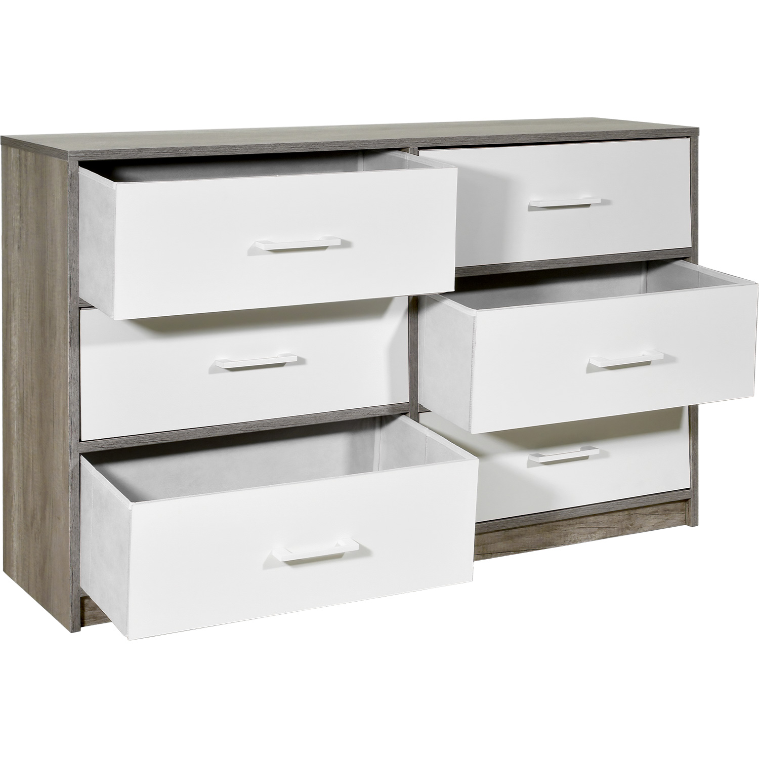 Mueble Comoda Cajonera 6 Cajones Tela Estructura Acero Mdf