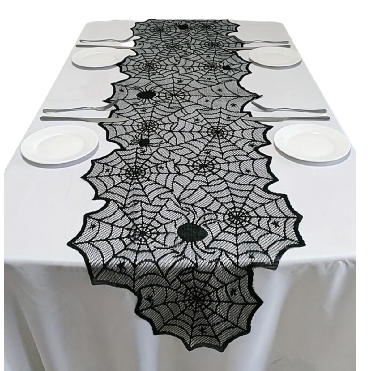Camino Corredor De Mesa Halloween Día De Muertos Arañas