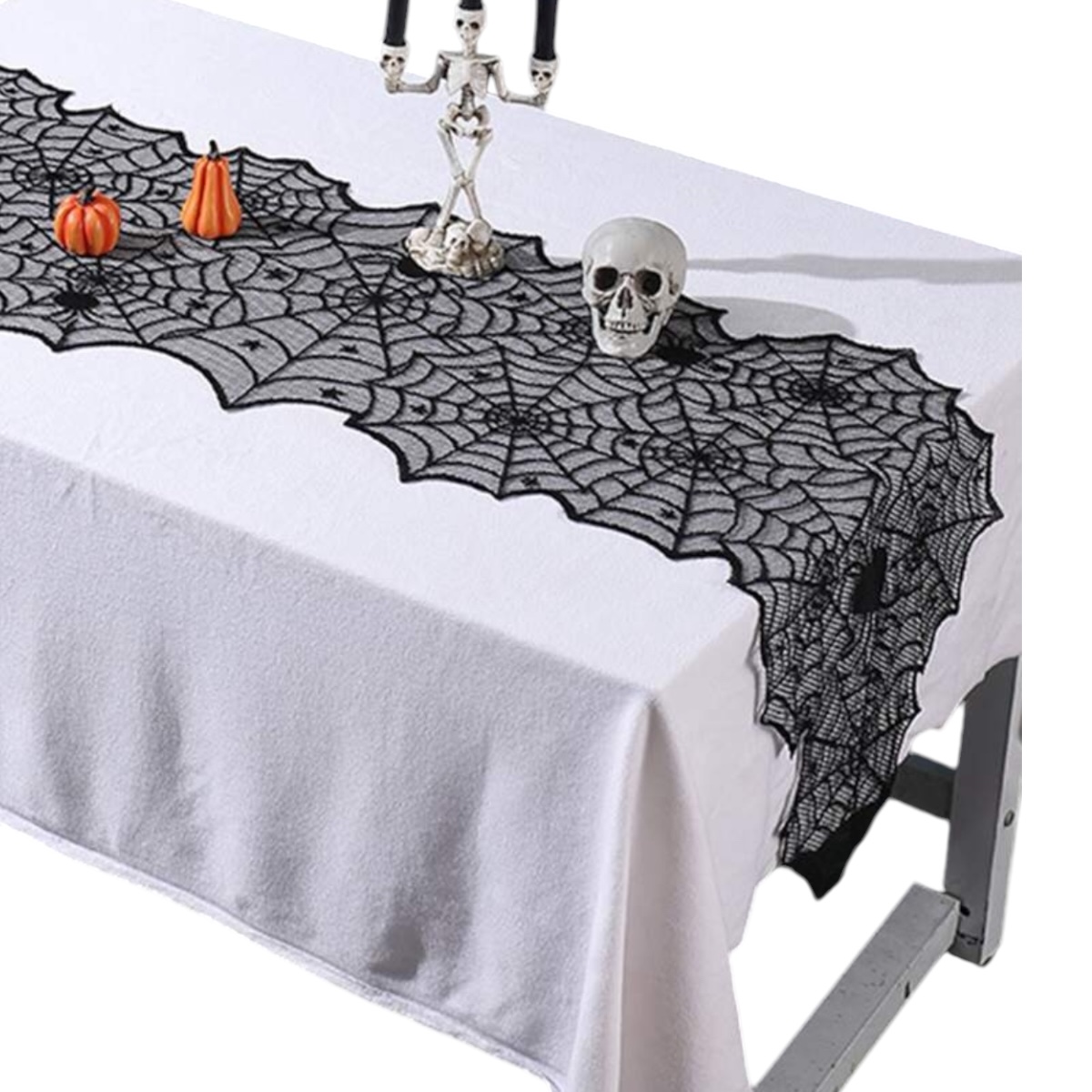 Camino Corredor De Mesa Halloween Día De Muertos Arañas