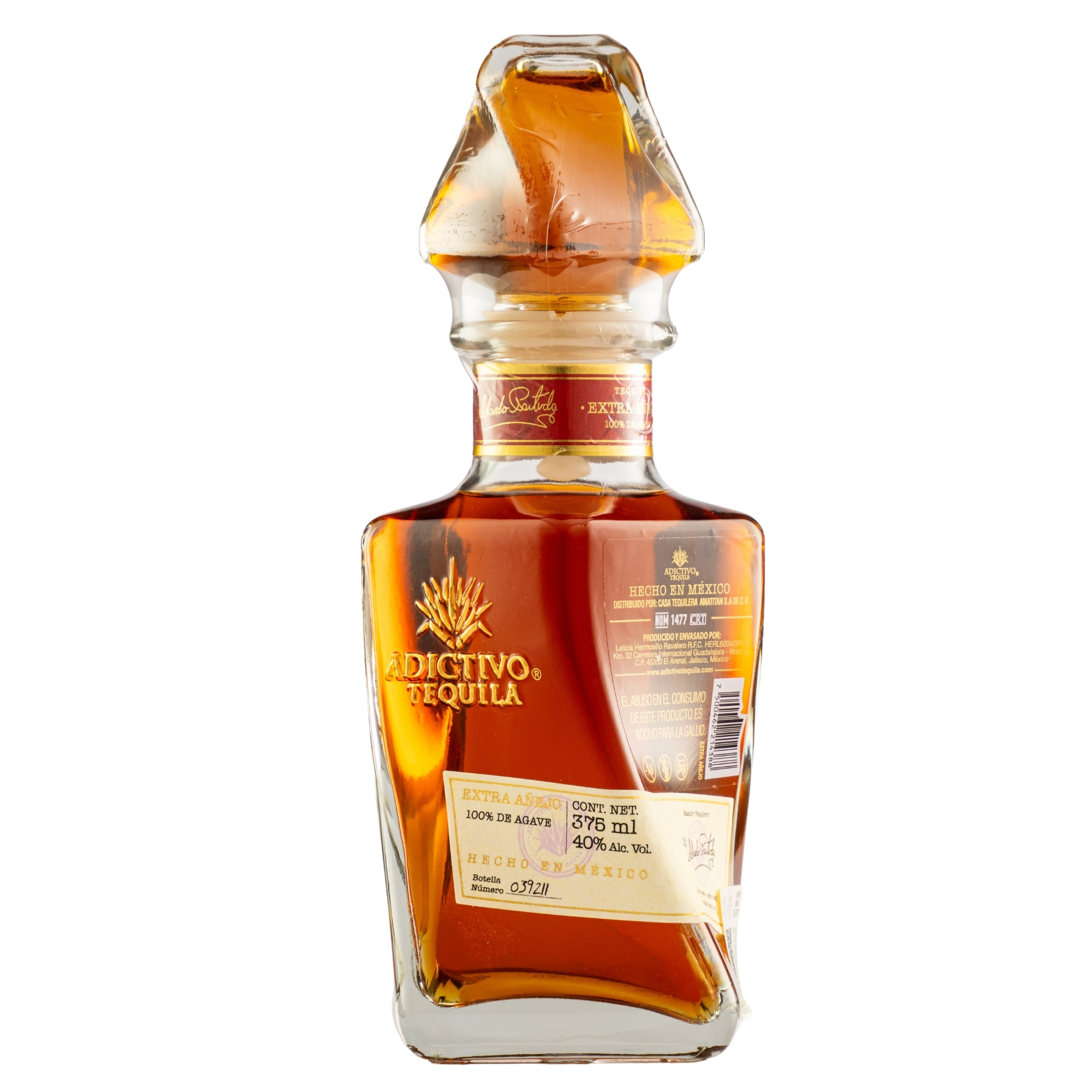 Tequila Adictivo Extra Añejo 100% Agave 375 Ml