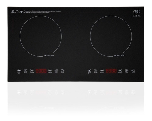 Avera Parrilla De Inducción De 2 Zonas Estufa Eléctrica Piv2 Color Negro