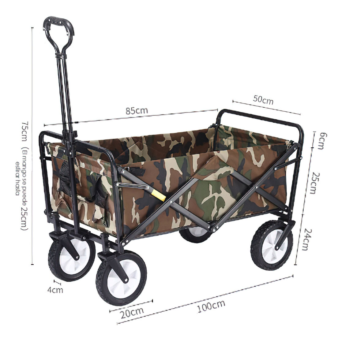 Carrito Plegable Para Exteriores Multifuncional, Vagón De Carga Portátil