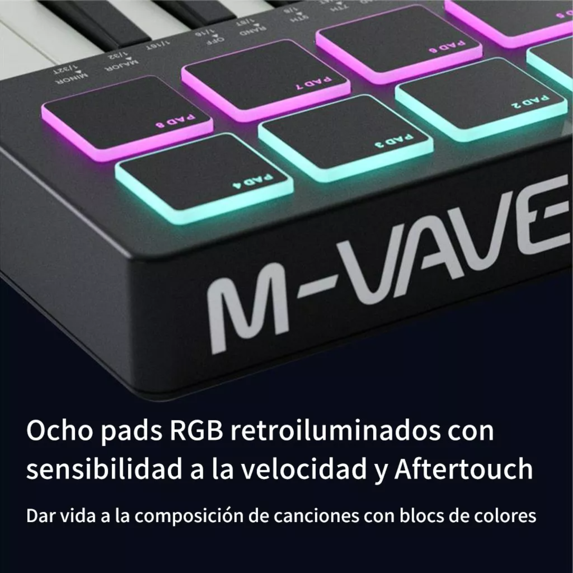 Controlador De Teclado Midi M-vave Smk-25 Portátil Color Negro