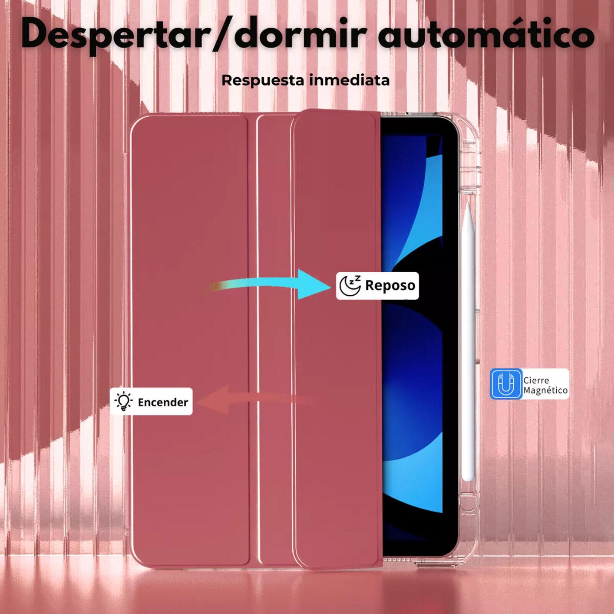 Funda Para iPad Pro 11 2018/2020/2022 Smart Cover Soporte Color Rojo