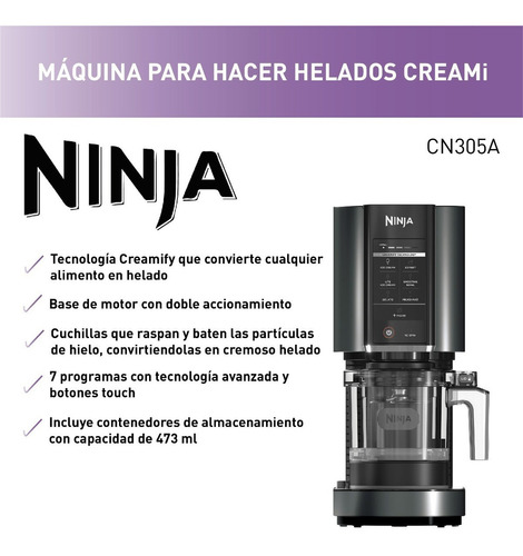 Maquina Para Hacer Helados Creami Ninja Cn305a