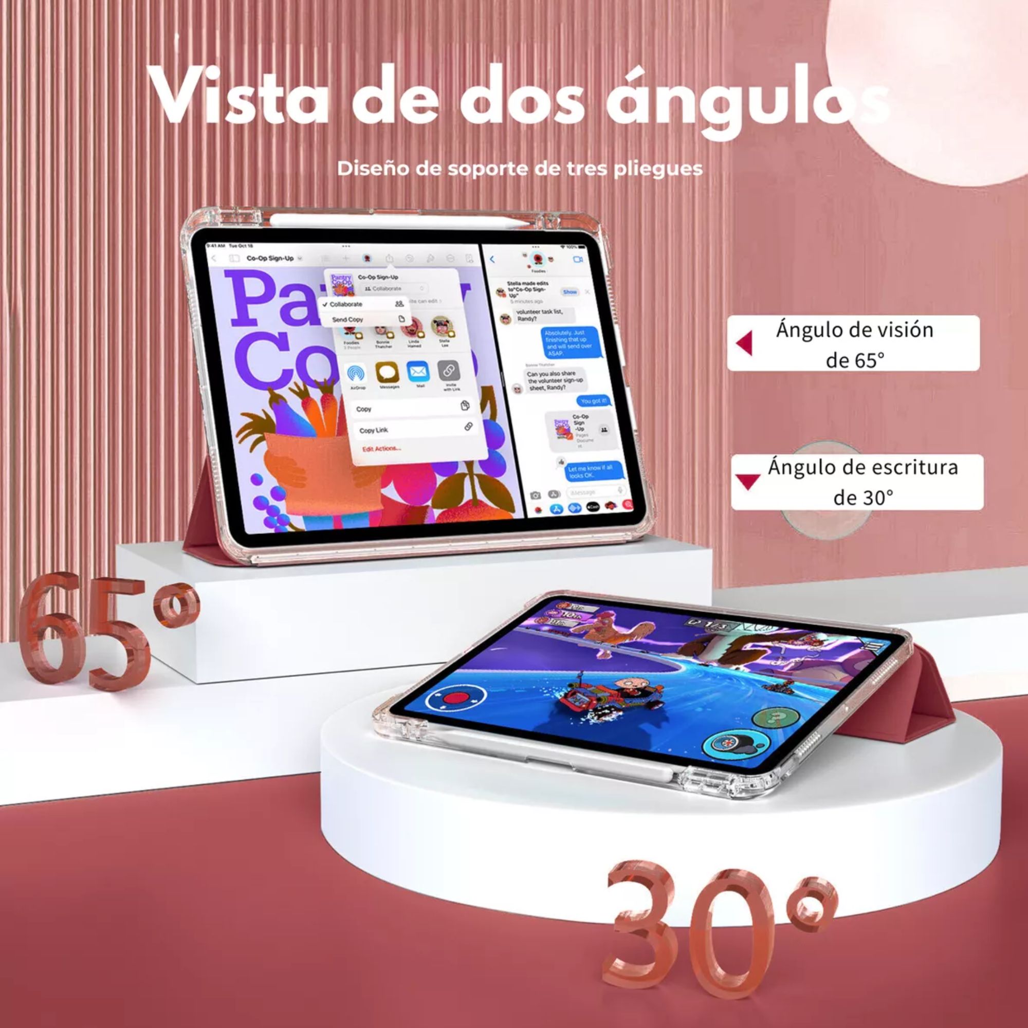 Funda Para iPad Pro 11 2018/2020/2022 Smart Cover Soporte Color Rojo