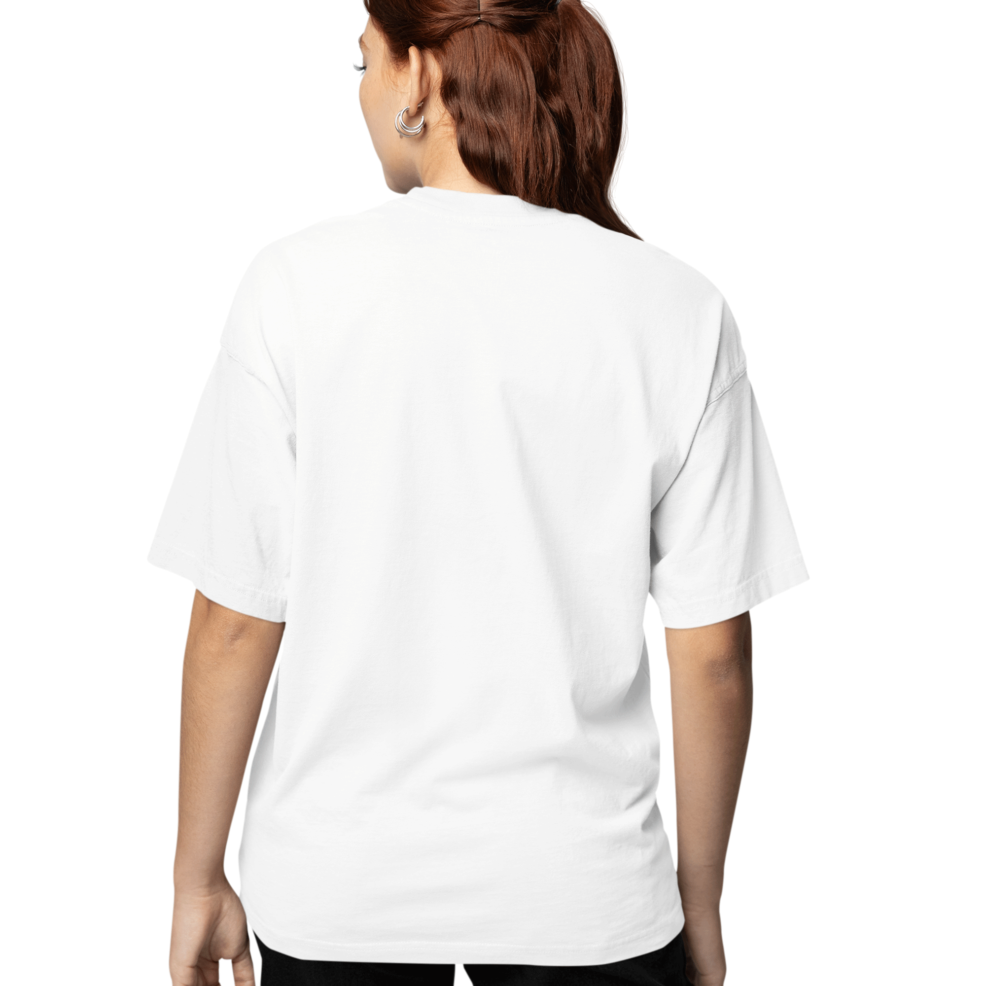 Playera Oversize de Manga Corta Unisex con Diseño de Ghost Girl  Blanca Cómoda y de Alta Calidad