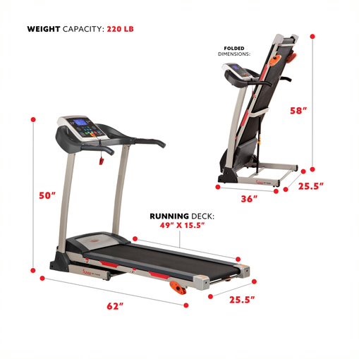 Cinta de Correr Inclinada Plegable Premium Sunny Health & Fitness 