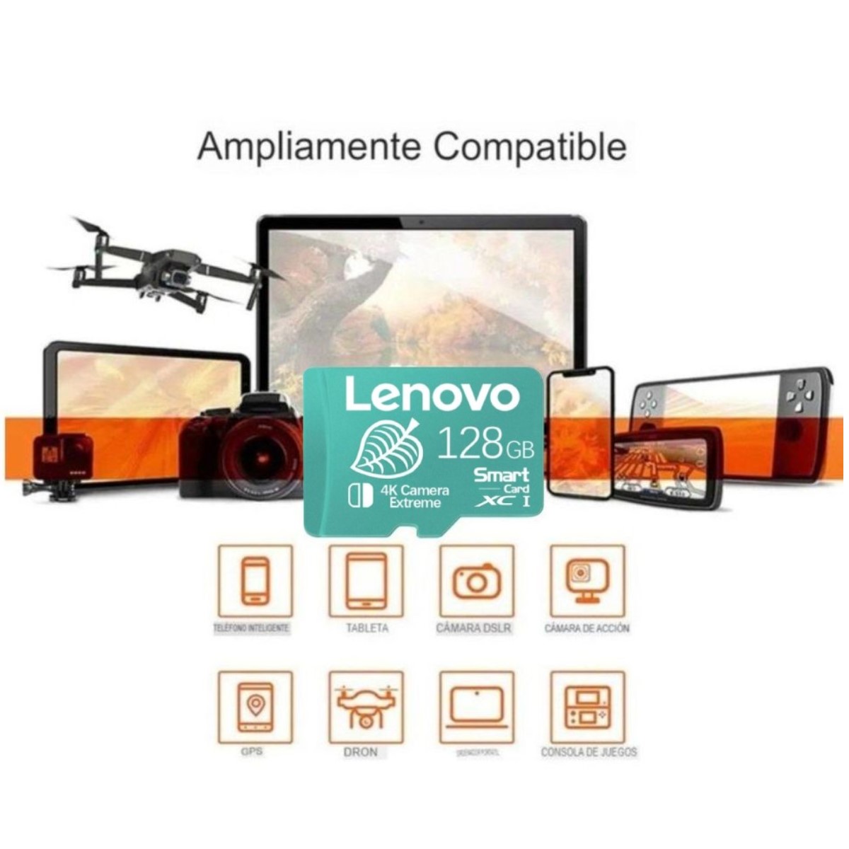 Lenovo tarjeta memoria datos music teléfonos pc lap Micro TF SD alta velocidad 128GB usb mac gamer