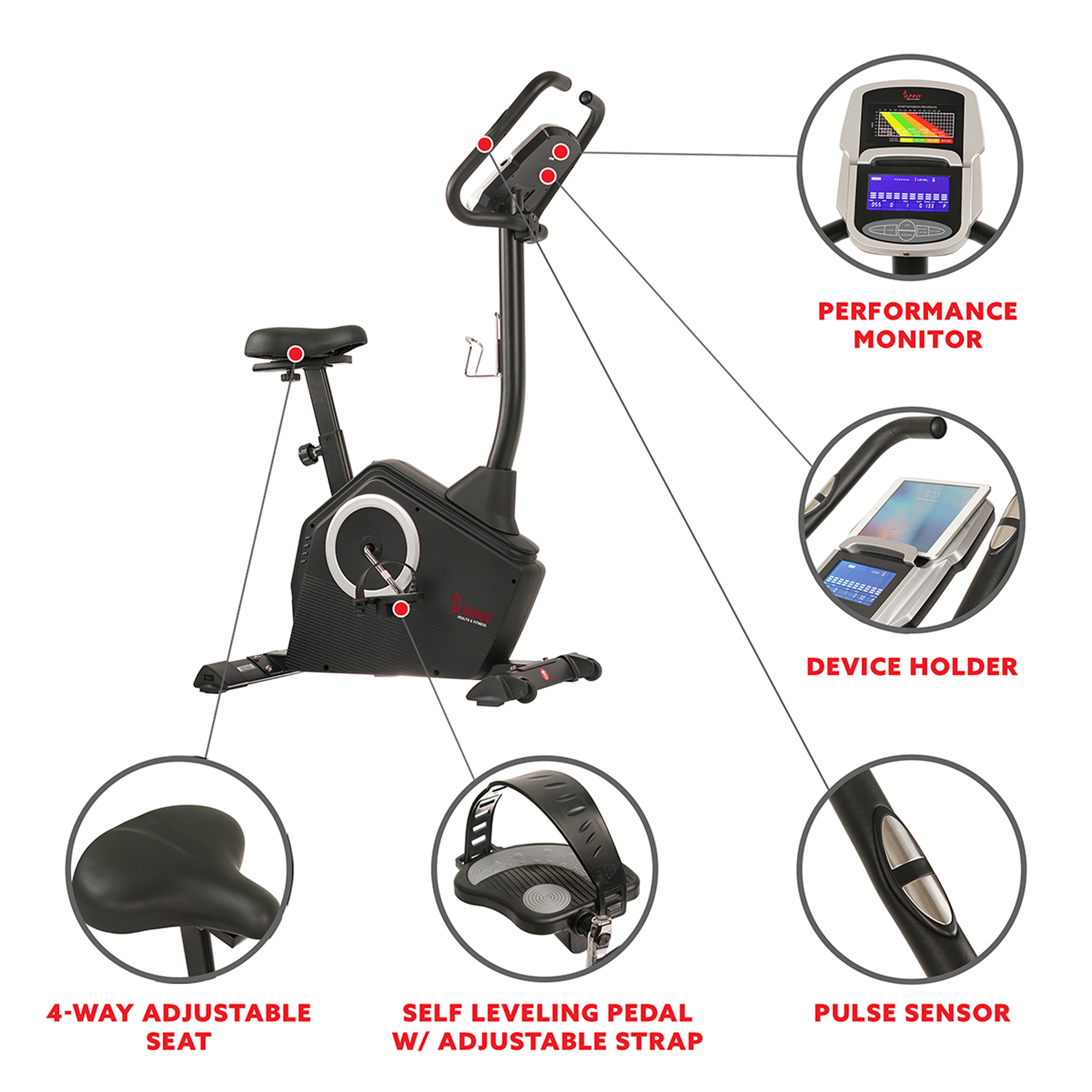 Bicicleta de ejercicio magnética vertical programable SF-B2883 