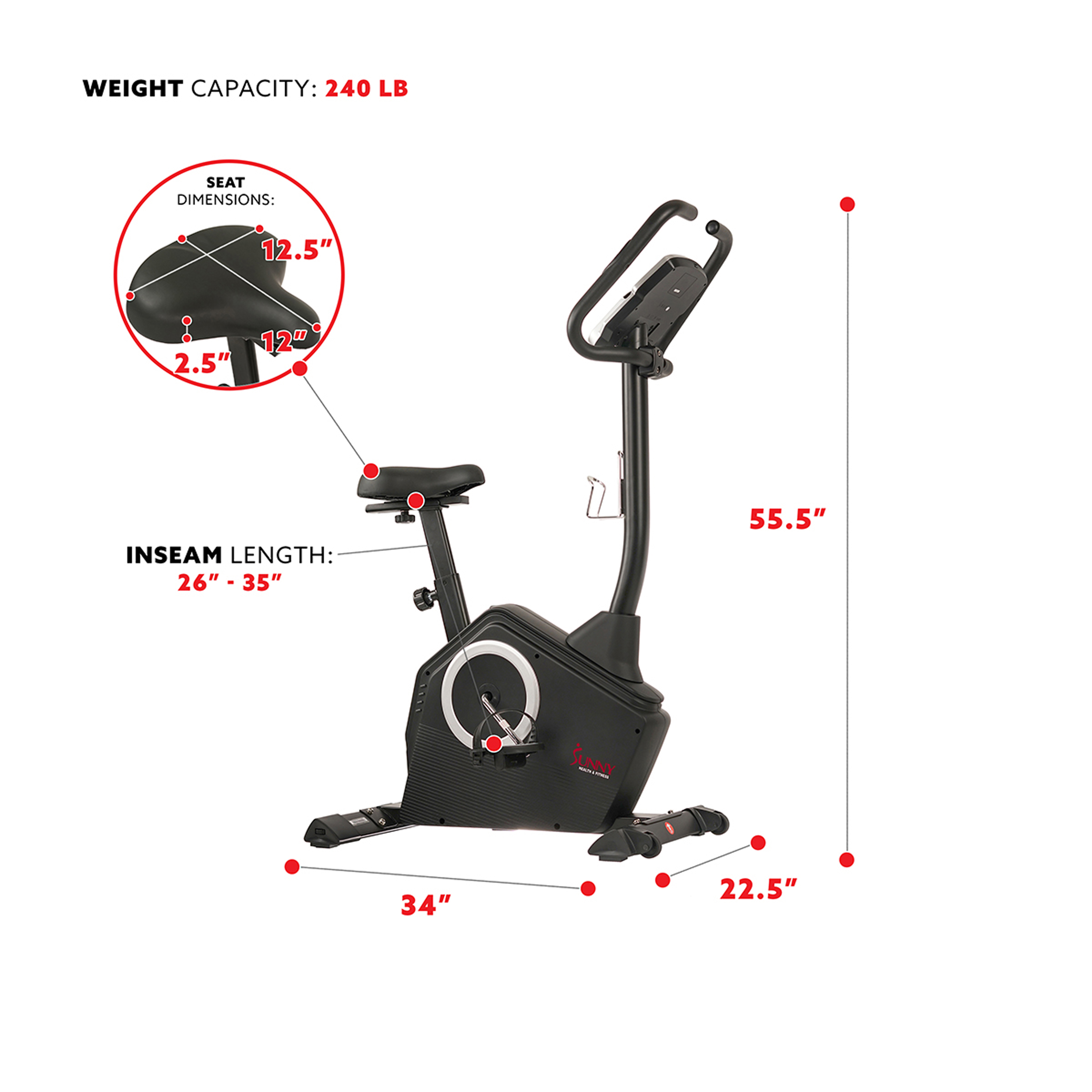 Bicicleta de ejercicio magnética vertical programable SF-B2883 