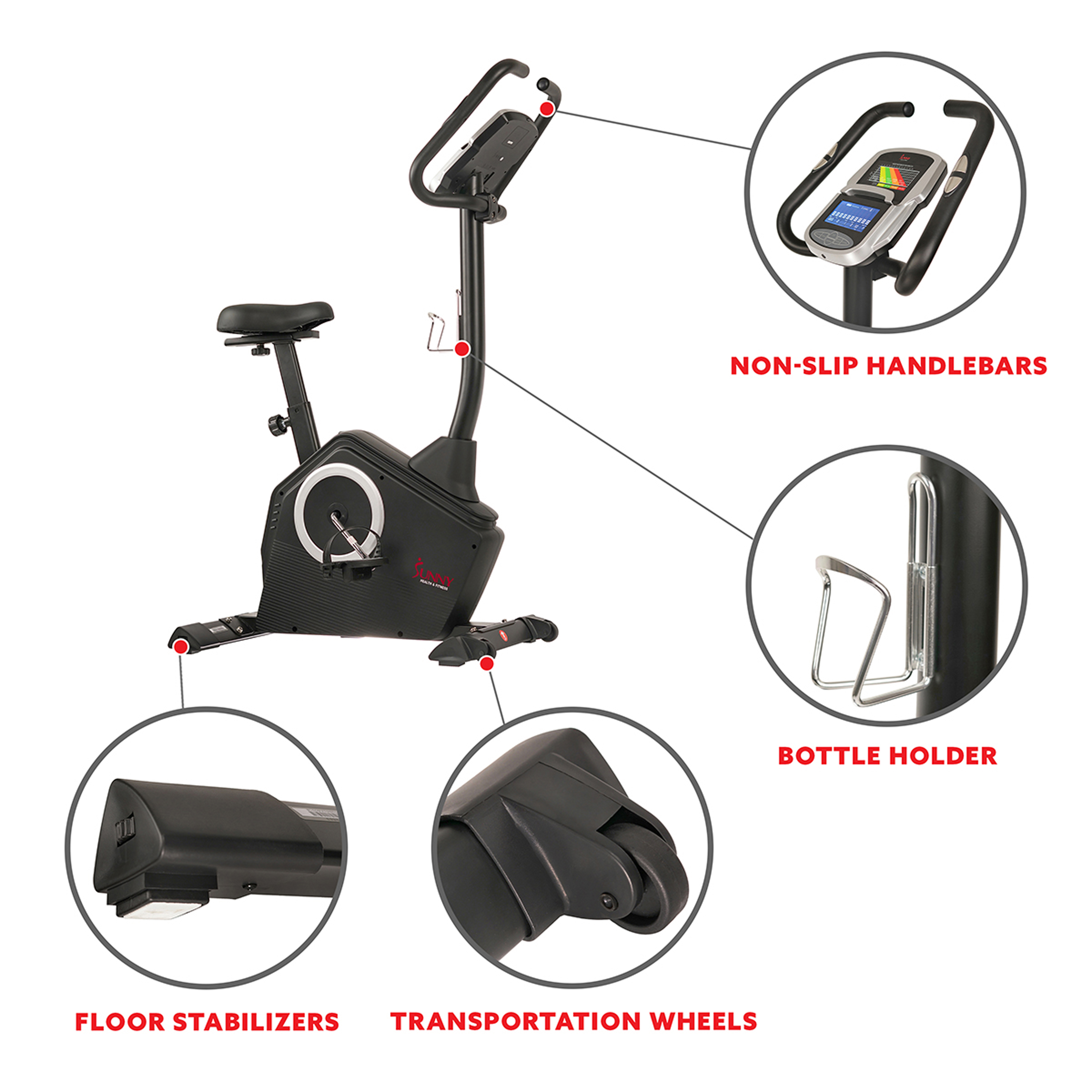 Bicicleta de ejercicio magnética vertical programable SF-B2883 
