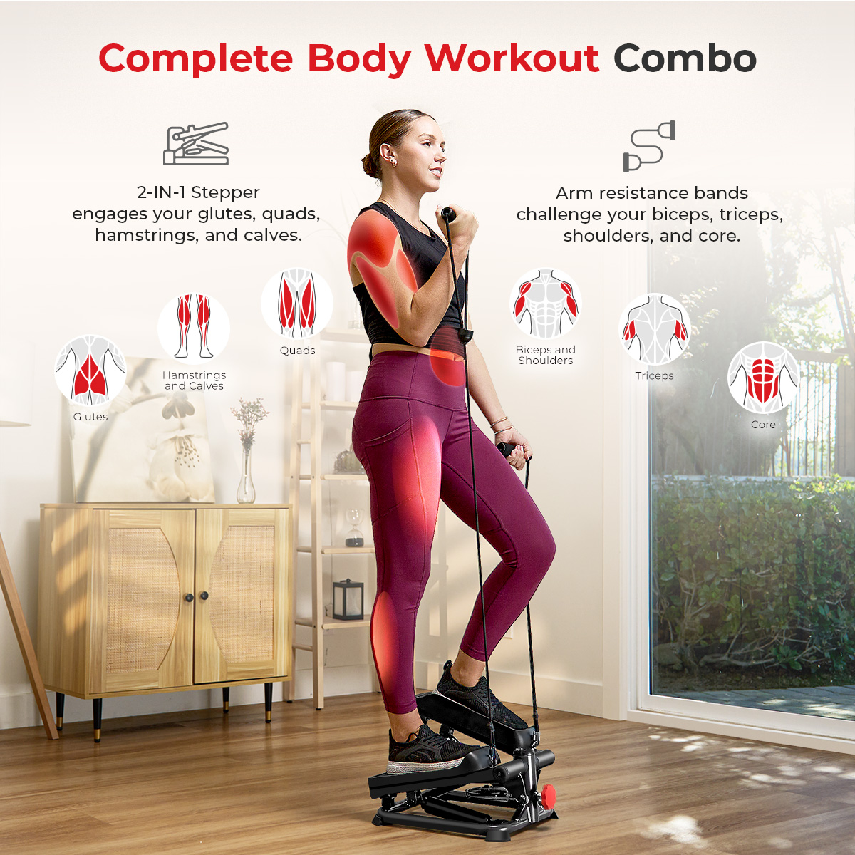 Escaladora Portatil 2 en 1 Total Body Smart Stepper