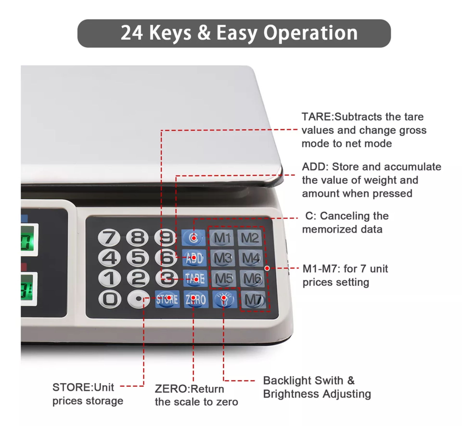 Báscula Digital Comercial De Escritorio 200g-40kg