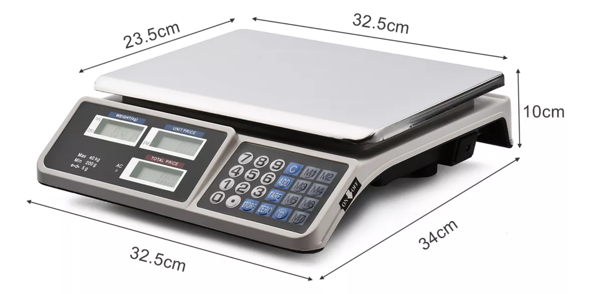 Báscula Digital Comercial De Escritorio 200g-40kg
