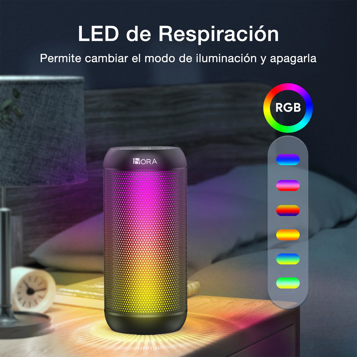 Bocina Bluetooth Speaker Altavoz Inalámbrico Portátil Con Led Rgb