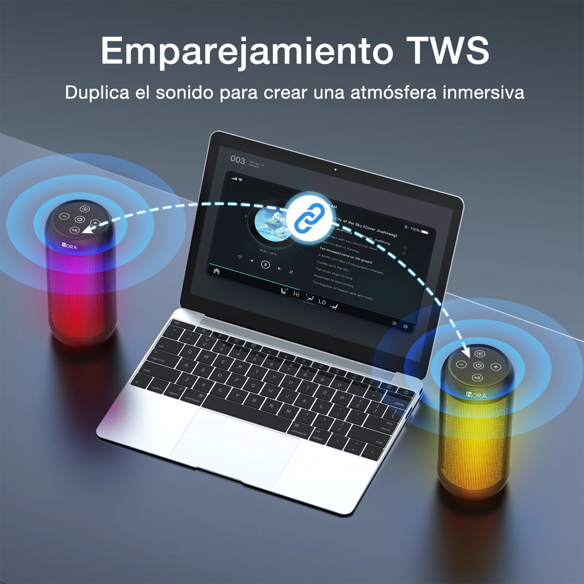 Bocina Bluetooth Speaker Altavoz Inalámbrico Portátil Con Led Rgb
