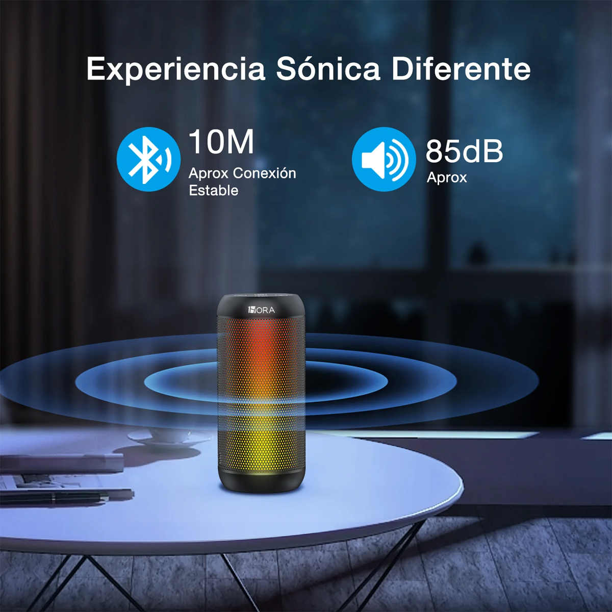 Bocina Bluetooth Speaker Altavoz Inalámbrico Portátil Con Led Rgb