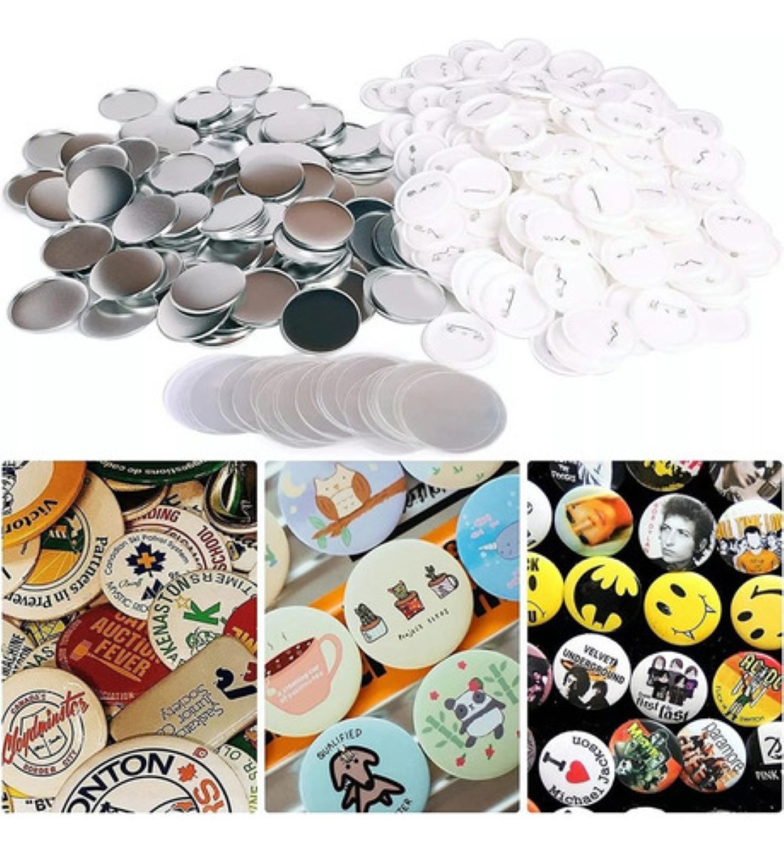 Fotoboton Llavero Herrajes Pin Publicidad + tijera 200 pcs 58mm 