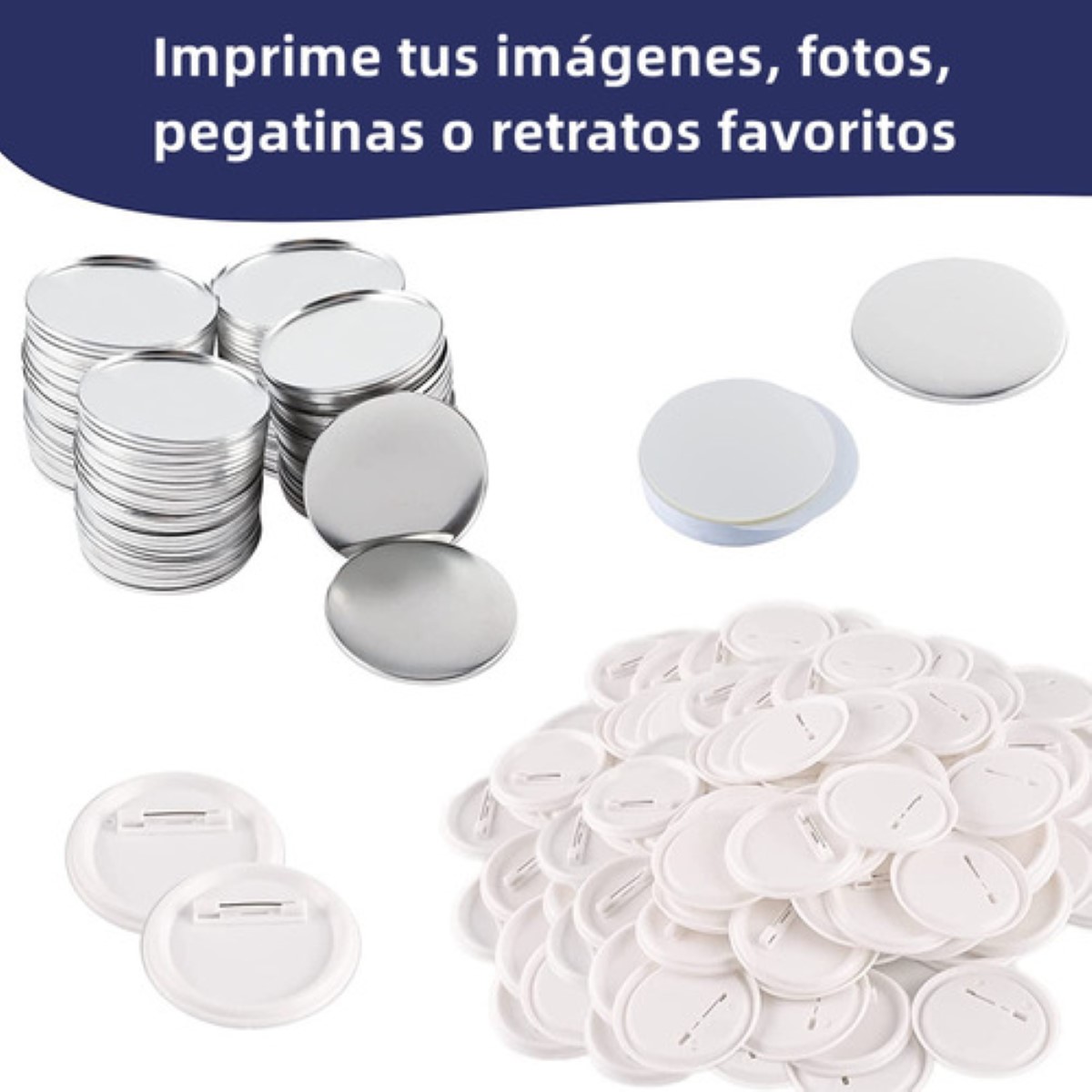 Fotoboton Llavero Herrajes Pin Publicidad + tijera 200 pcs 58mm 