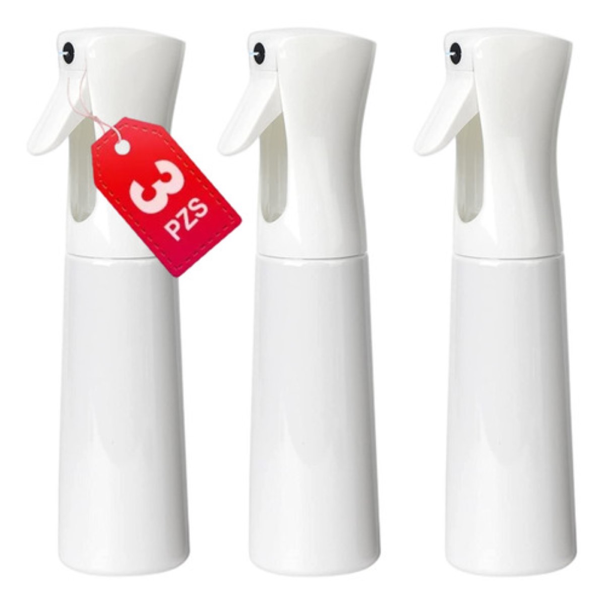 Botella Spray Atomizador De Alta Presión Peluquería 300 Ml 3 pzs blanco