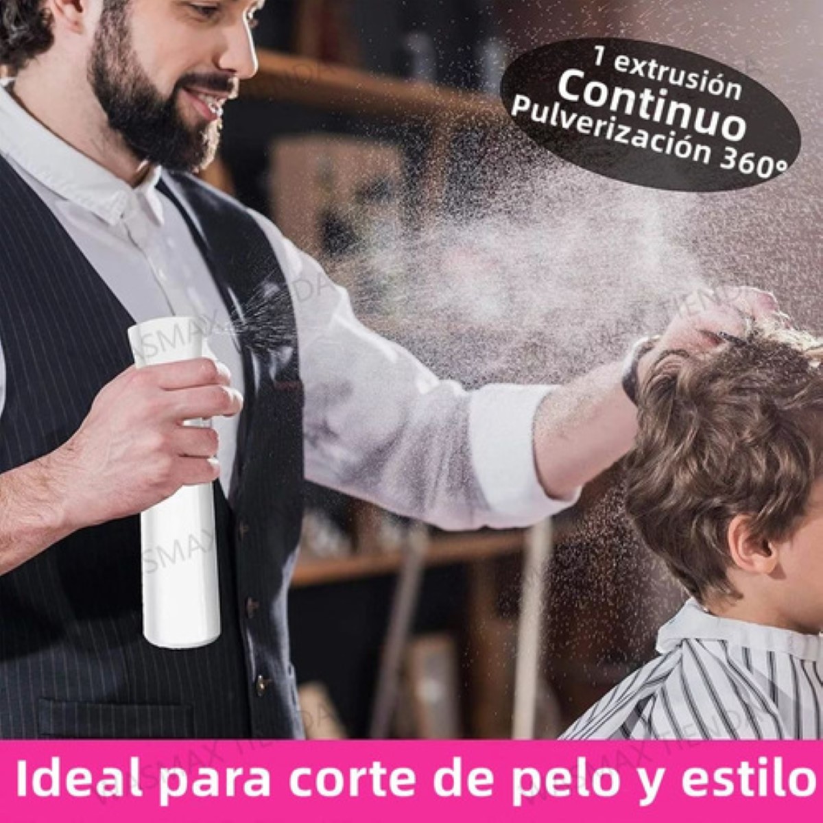 Botella Spray Atomizador De Alta Presión Peluquería 300 Ml 3 pzs blanco