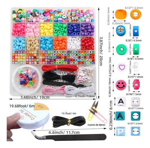 Kit Para Hacer Pulseras Niña De Bricolaje Cuentas Del Letras colores 