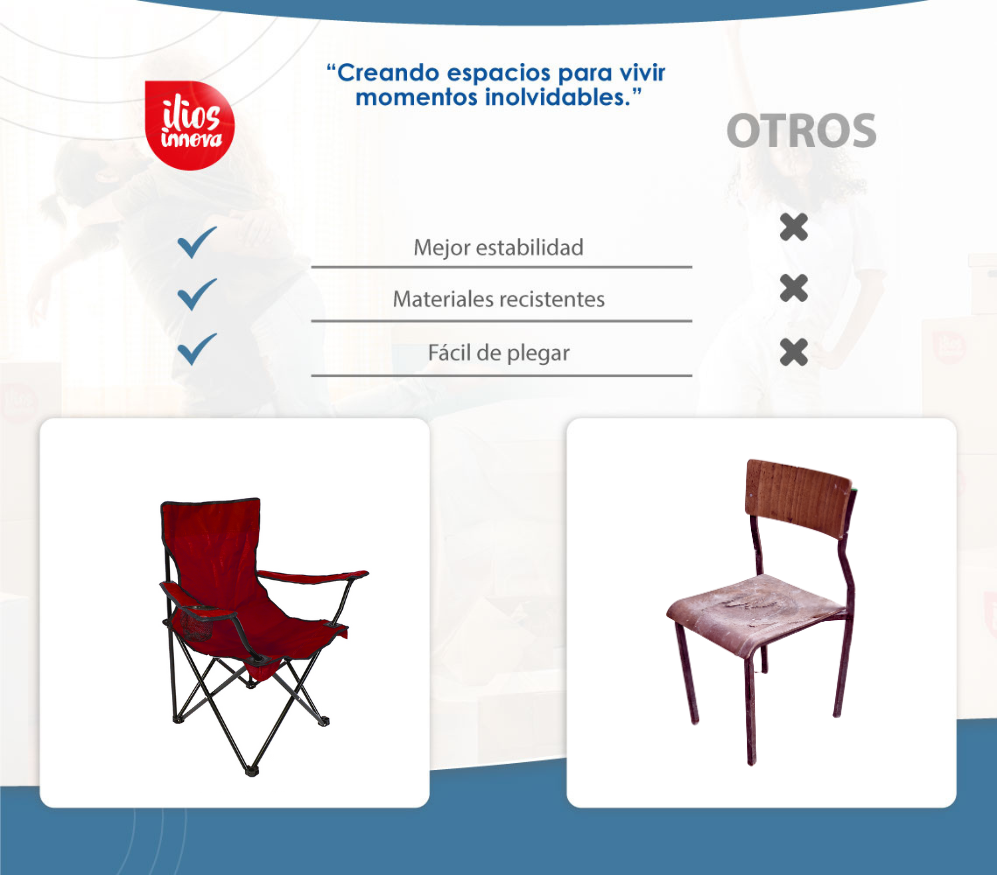 10 Sillas Plegables Playa Roja