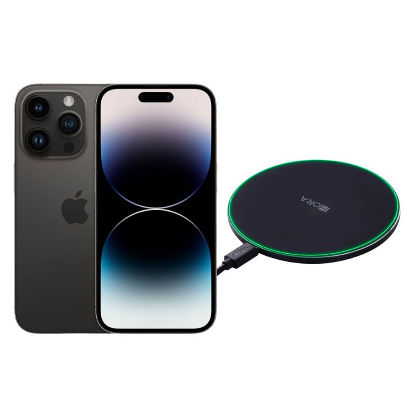 iPhone 14 Pro Max 256GB Negro E-SIM Reacondicionado Grado A + Cargador Genérico