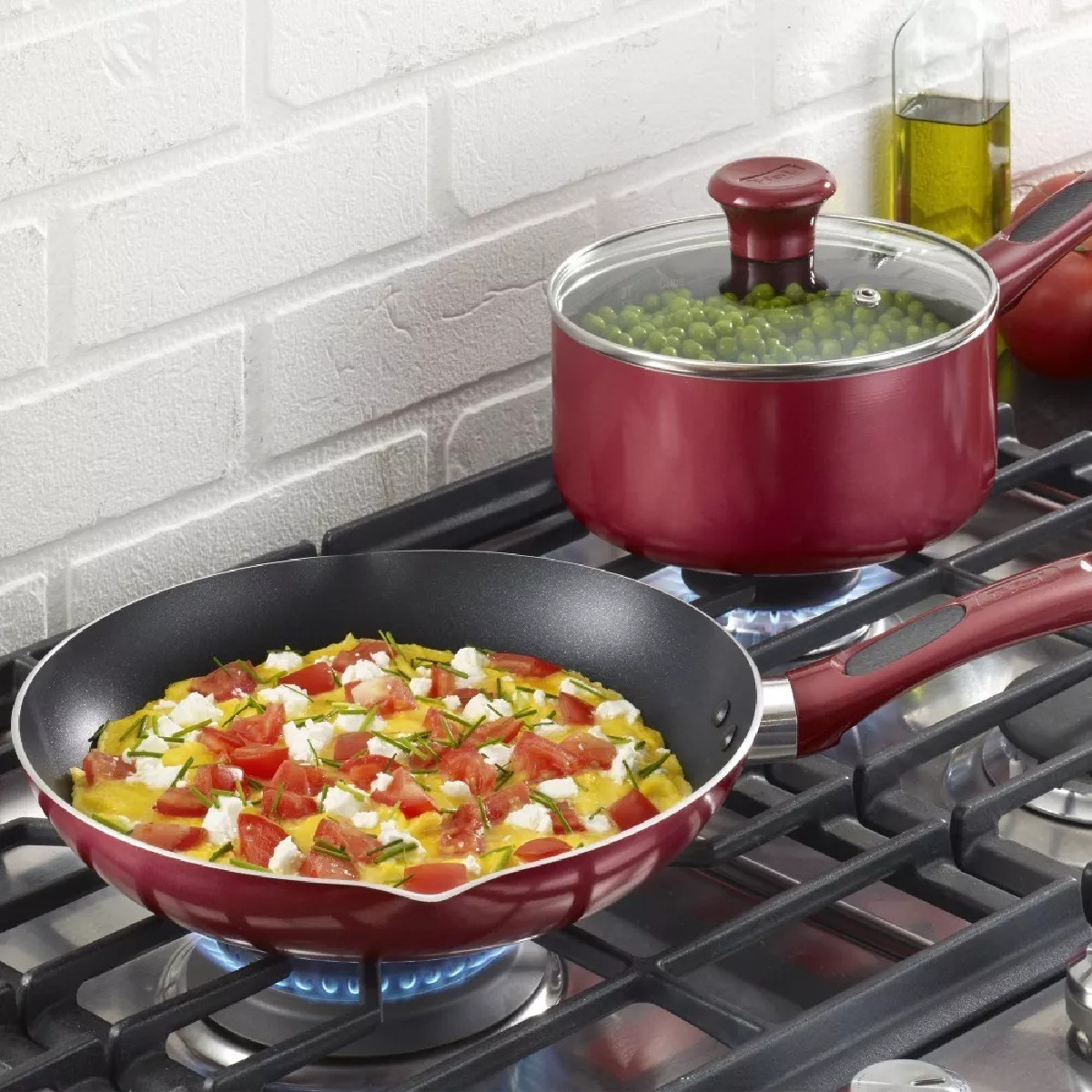 Batería de Cocina T-Fal 14 Piezas Excite Antiadherente rojo