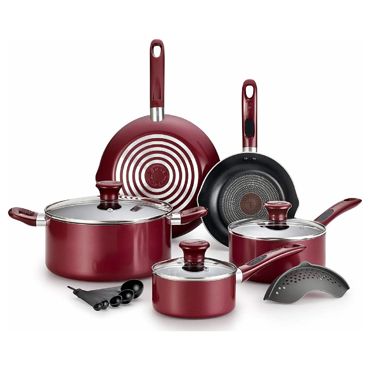 Batería de Cocina T-Fal 14 Piezas Excite Antiadherente rojo