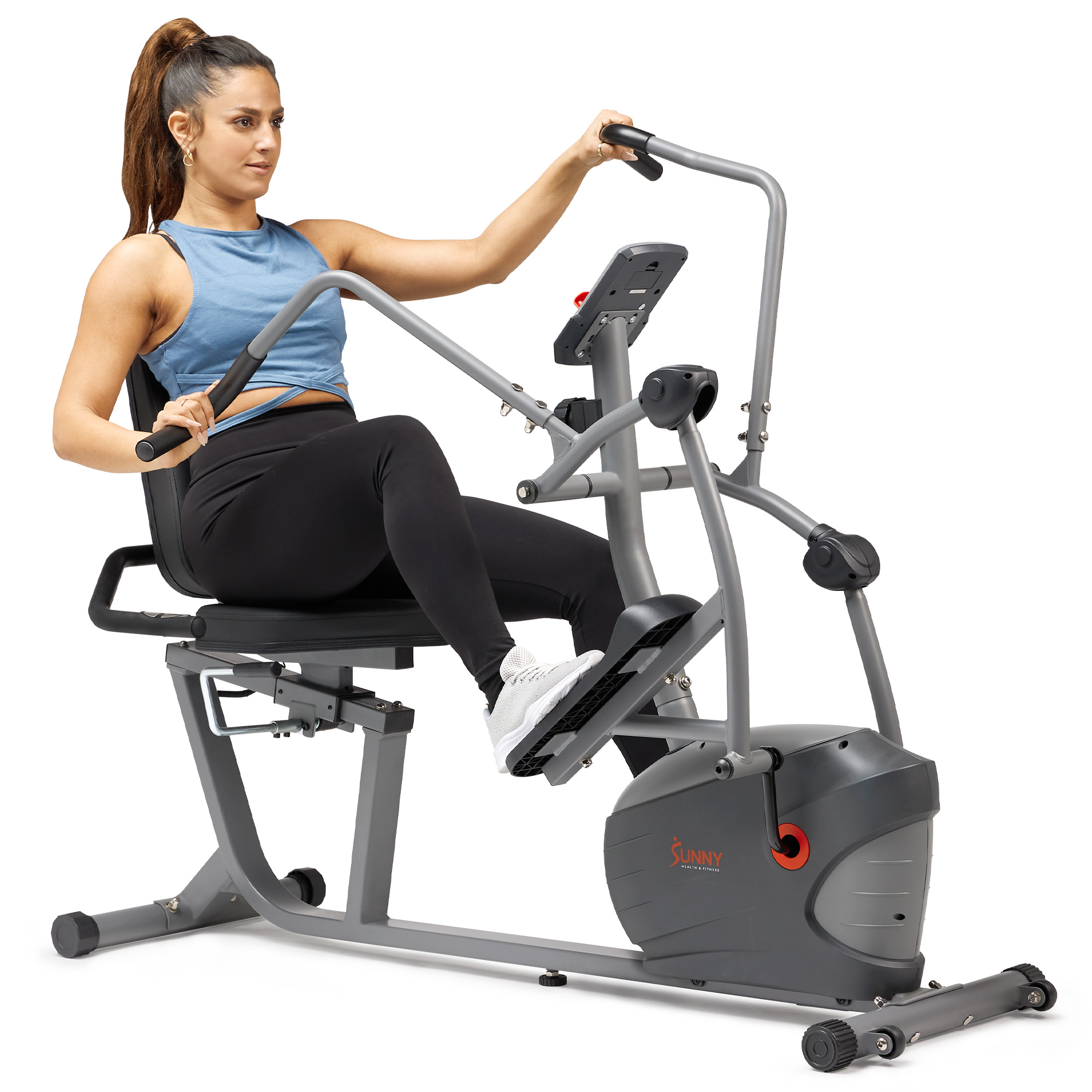 Bicicleta Recumbente Sunny Health & Fitness con Brazos Moviles
