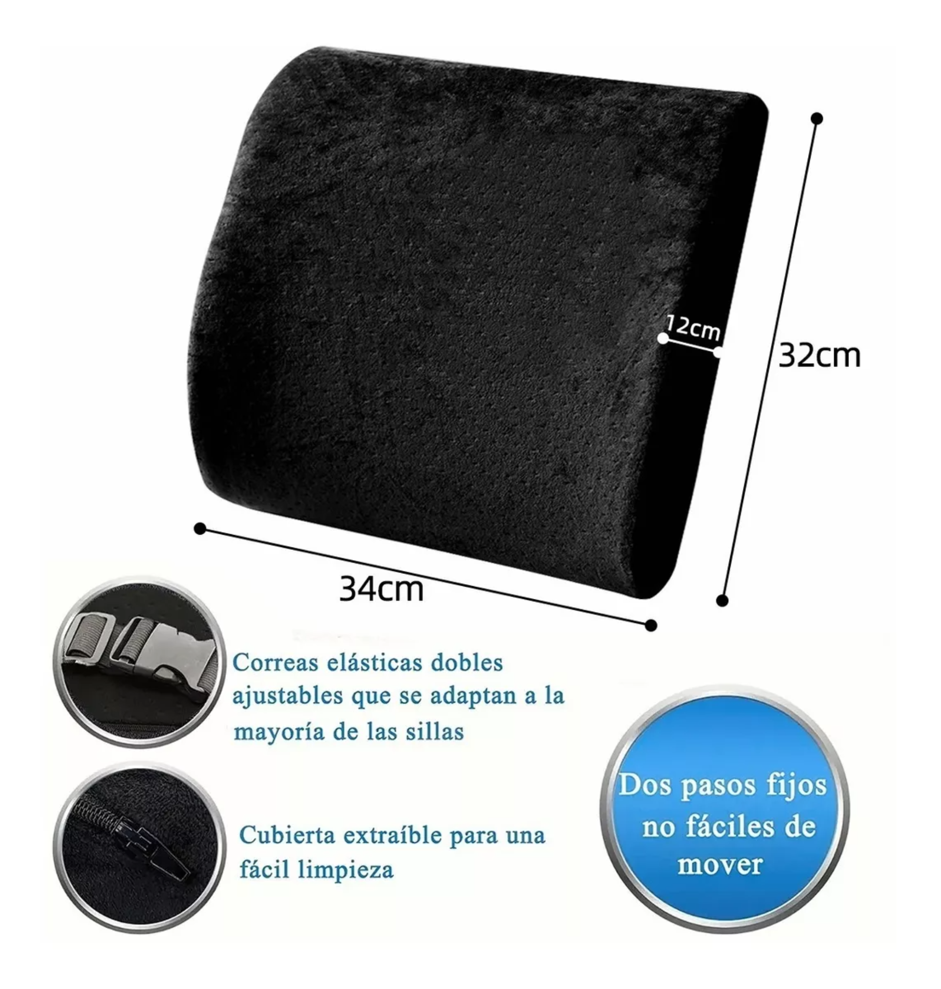 Cojín Del Asiento Y Almohada Lumbar Kit Espuma De Memoria