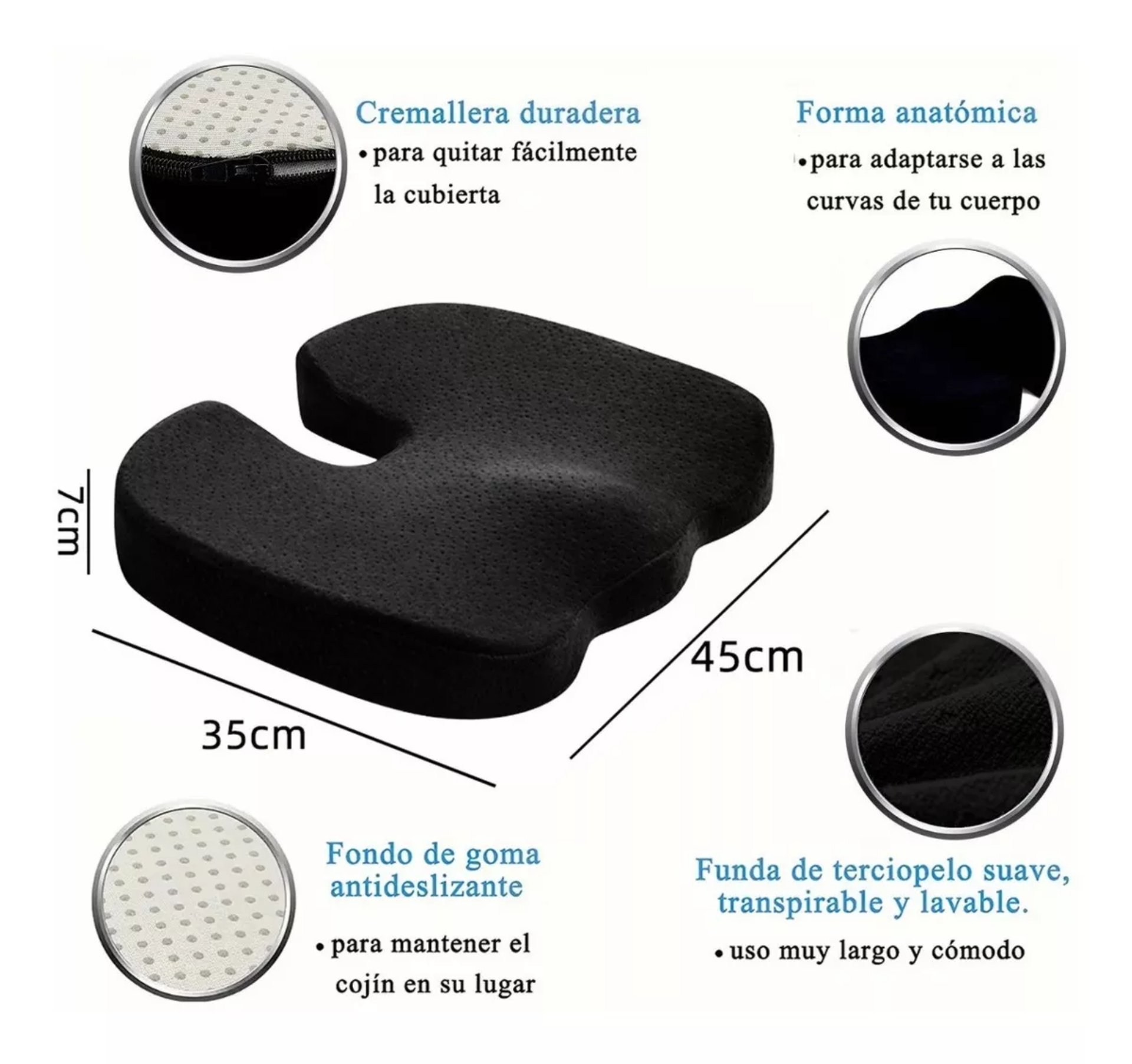 Cojín Del Asiento Y Almohada Lumbar Kit Espuma De Memoria