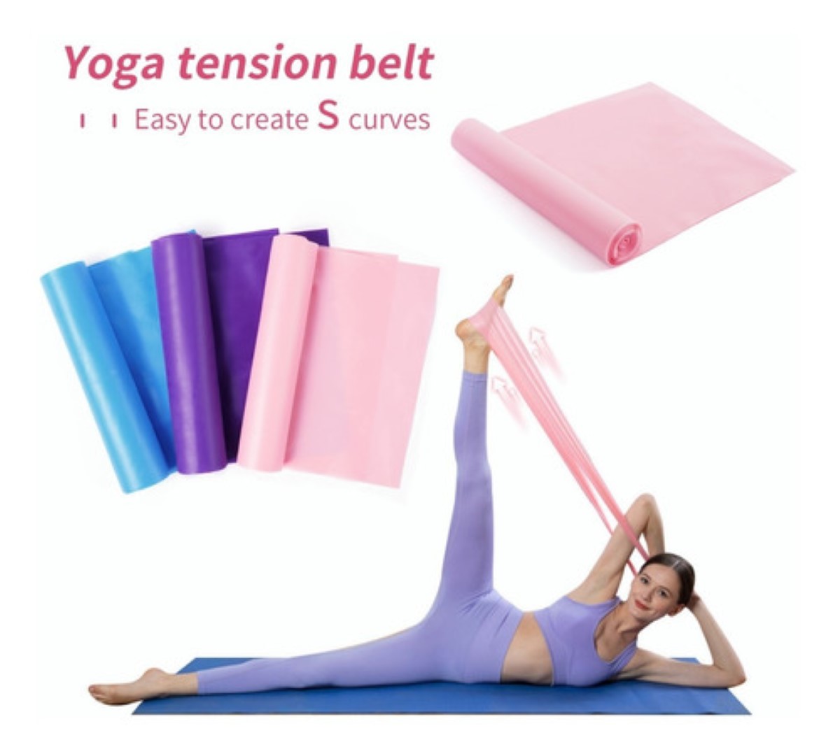 Bandas Elásticas De Resistencia Ejercicio Fitness Yoga 3 pcs rosa, azul, morado