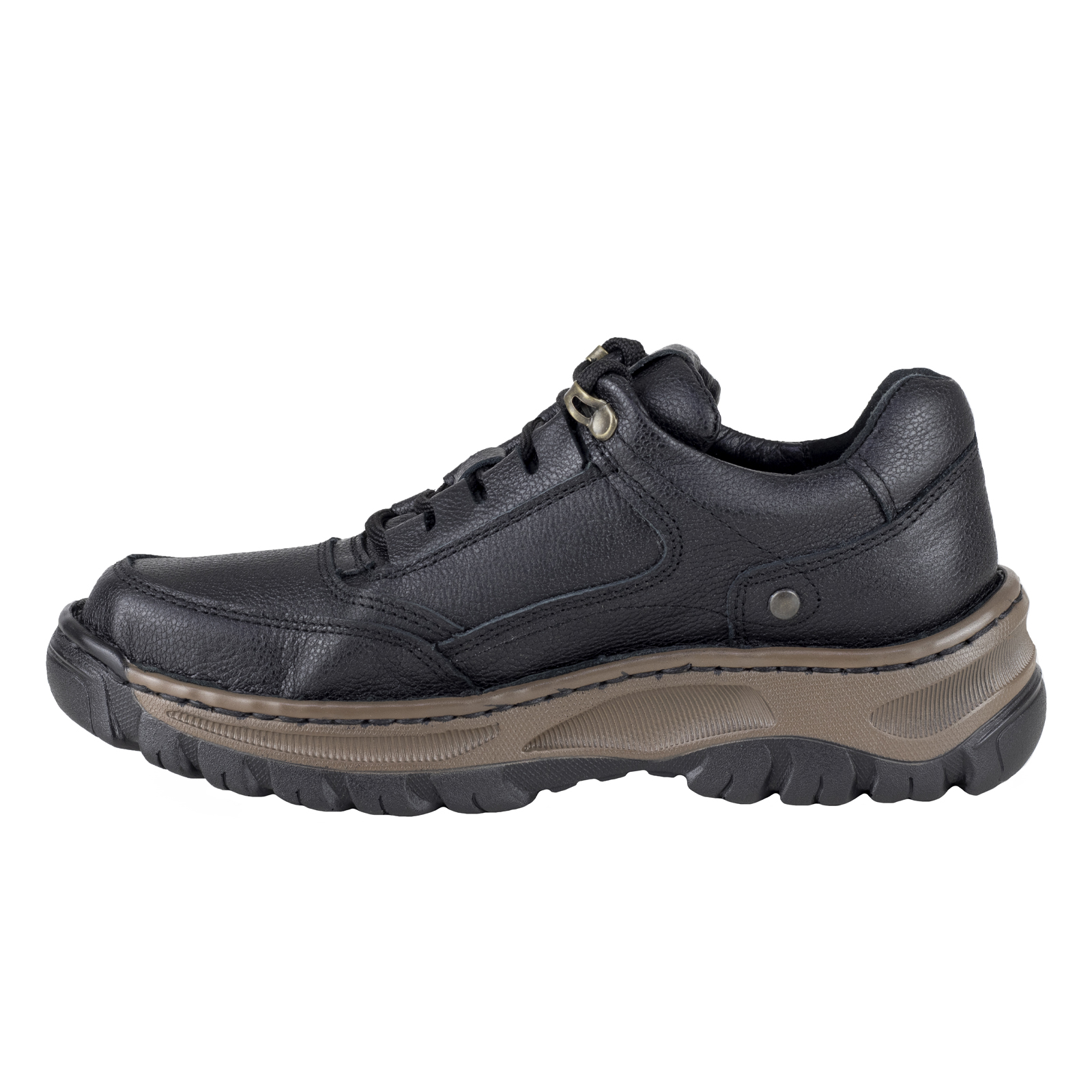 Zapato Negro Choclo Robusto Para Hombre Lobo Solo 9061 Piel