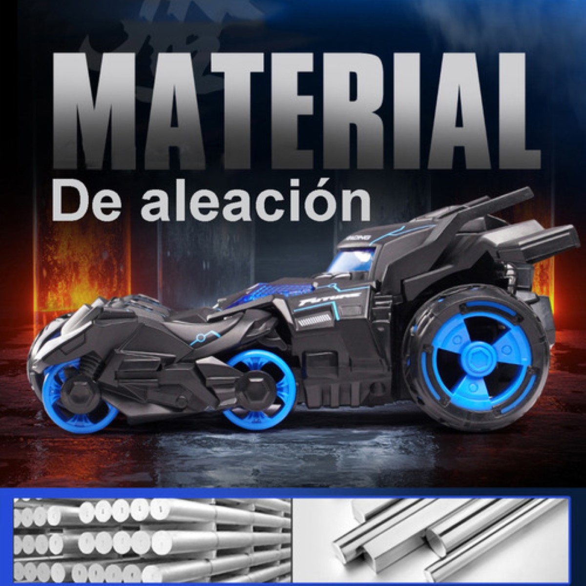 Juguete Coche Con Luz Música 3 En 1 Catapulta Carro Niño negro azul