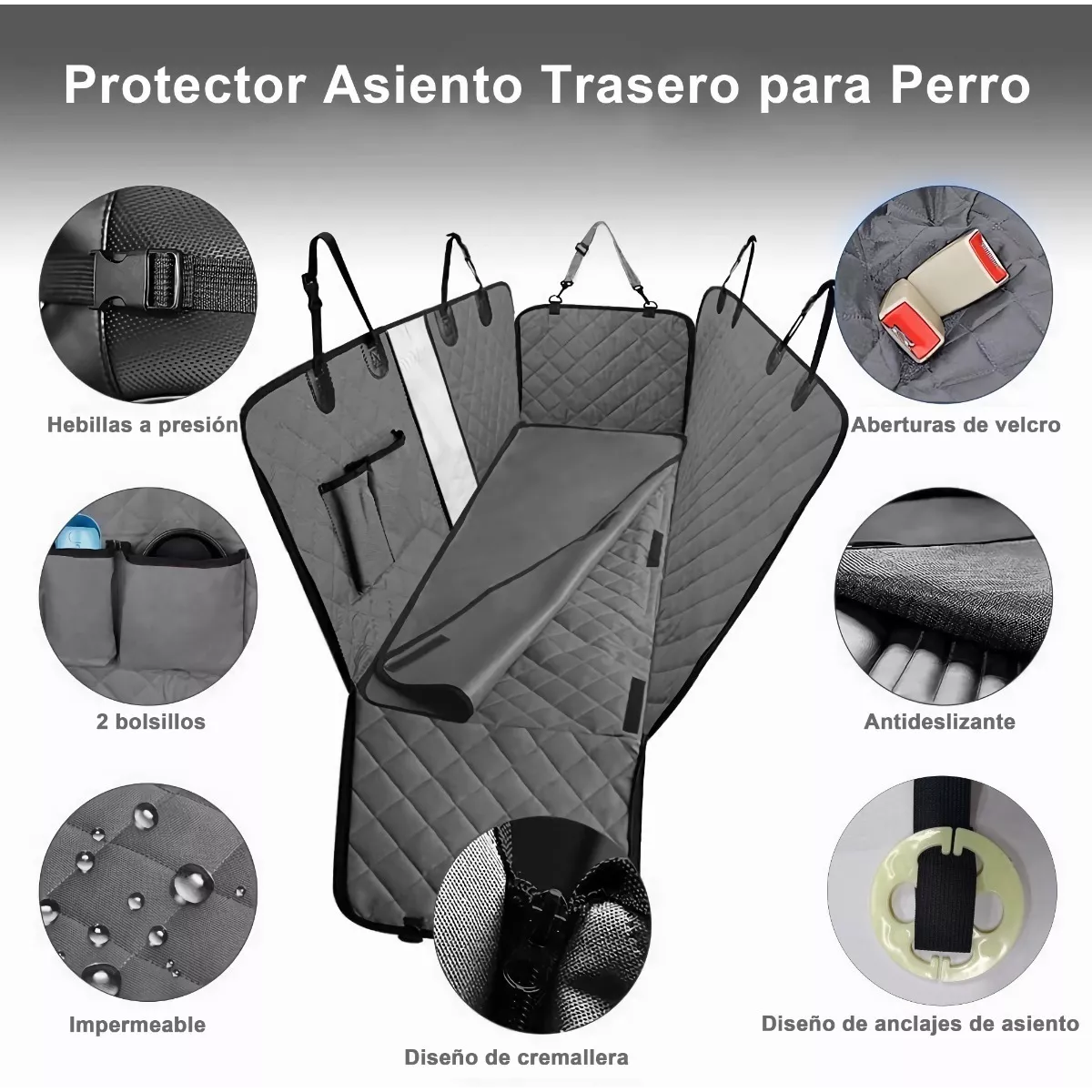 Cubre De Asiento Auto Perro Funda Protector De Coche Mascota