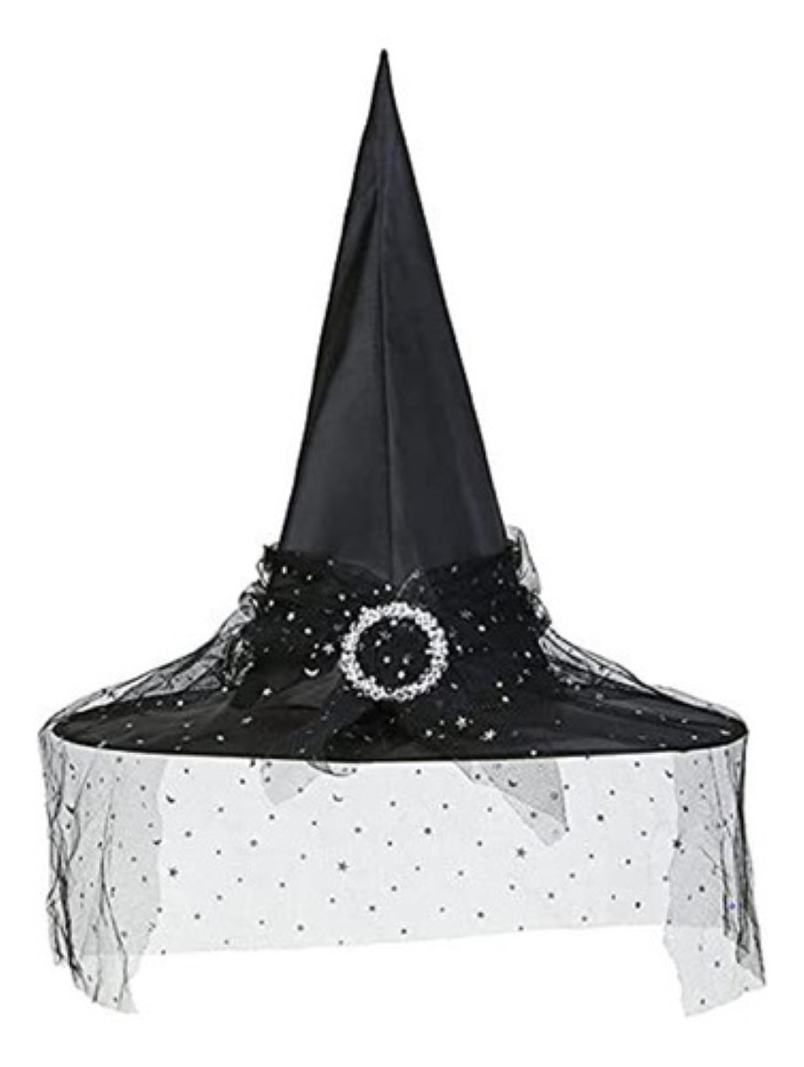 Sombrero Bruja De Halloween Velo Cosplay Accesorios Disfraz negro