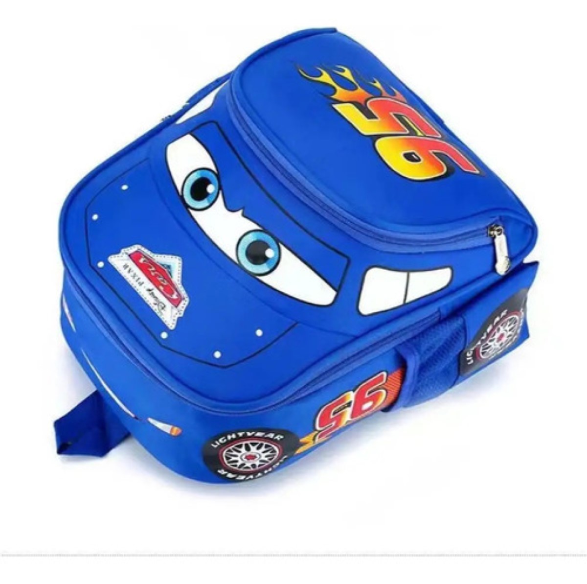 Mochila Preescolar Auto 3d Animados Para Niños Cars Azul