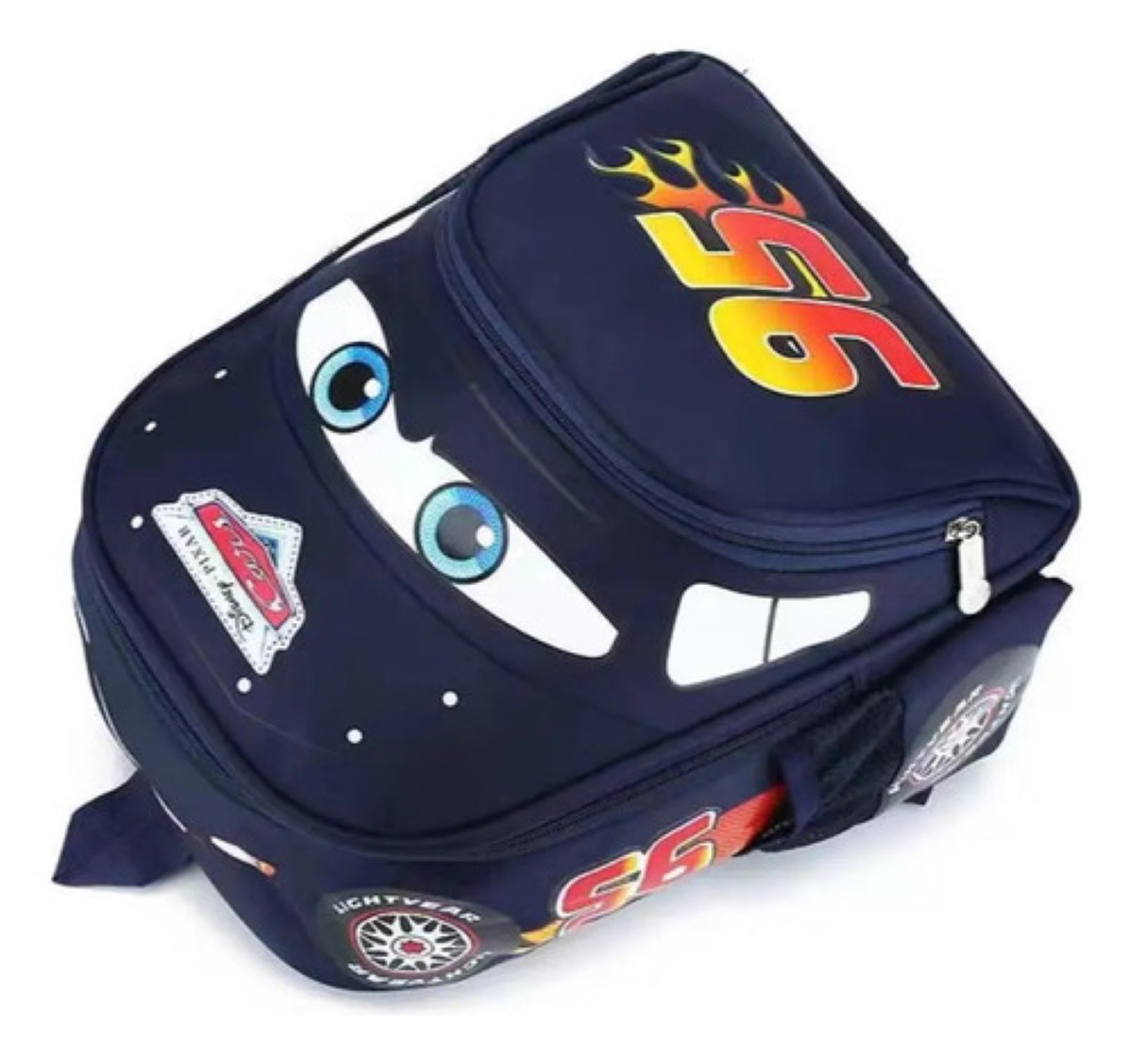 Mochila Preescolar Auto 3d Animados Para Niños Cars Azul Oscuro