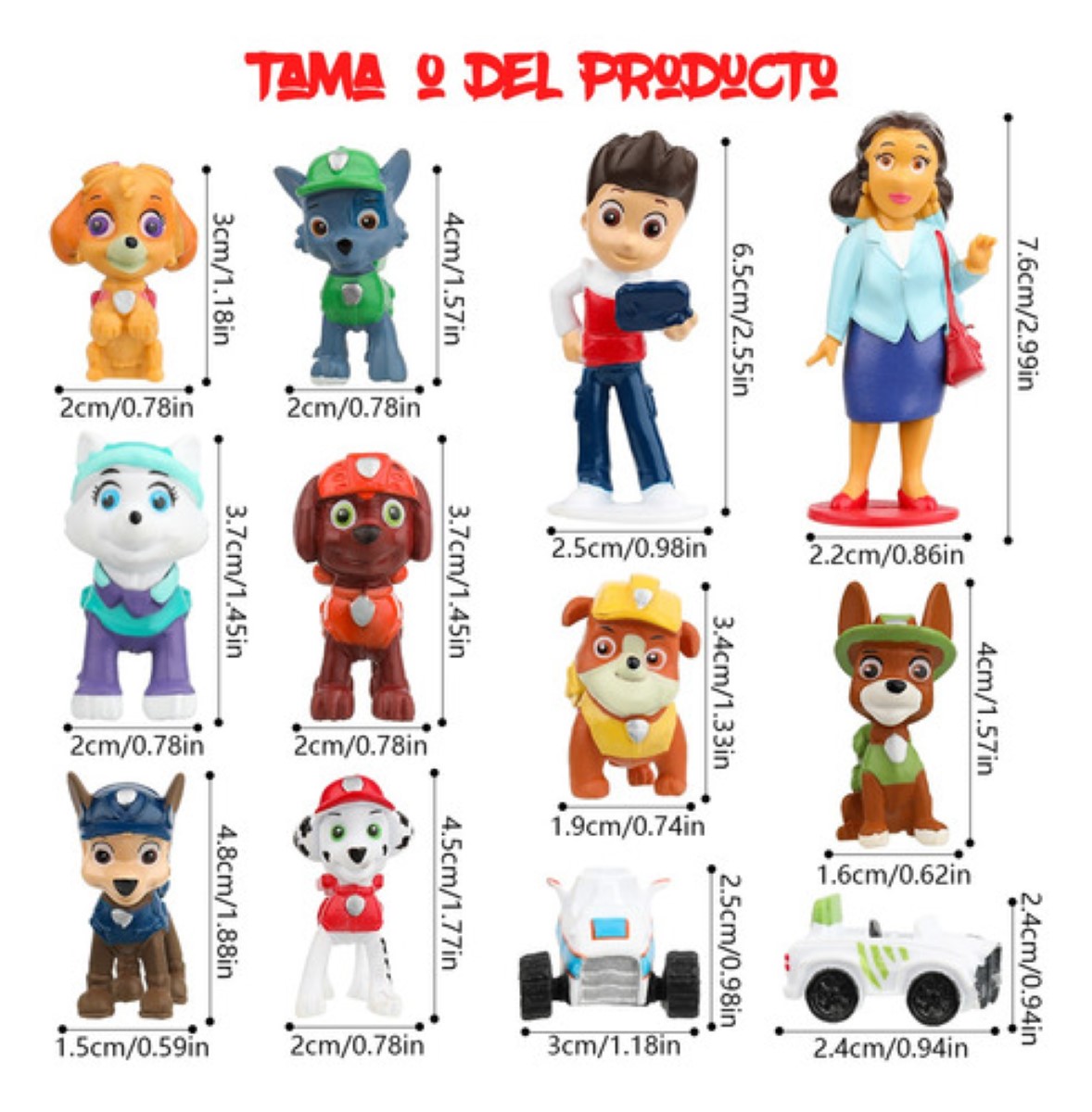 Juego De Paw Patrol Para Niños 12 Pcs Decoración De Tartas multicolor estilo 2