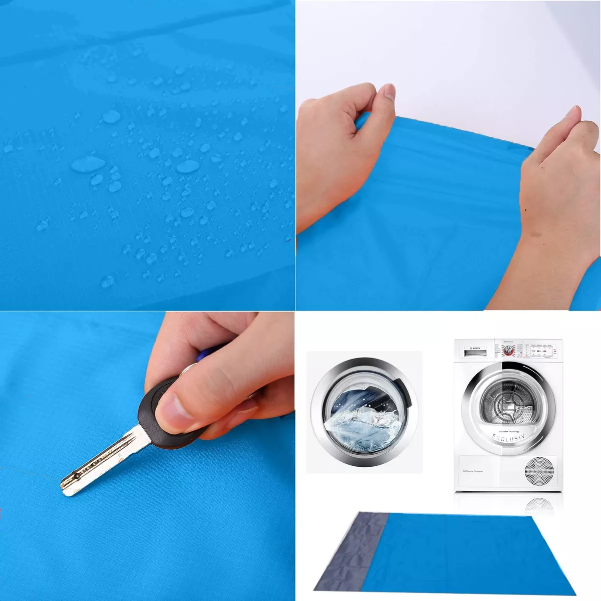 Tapete De Picnic Impermeable Acampar Playa Manta 210x200cm Azul