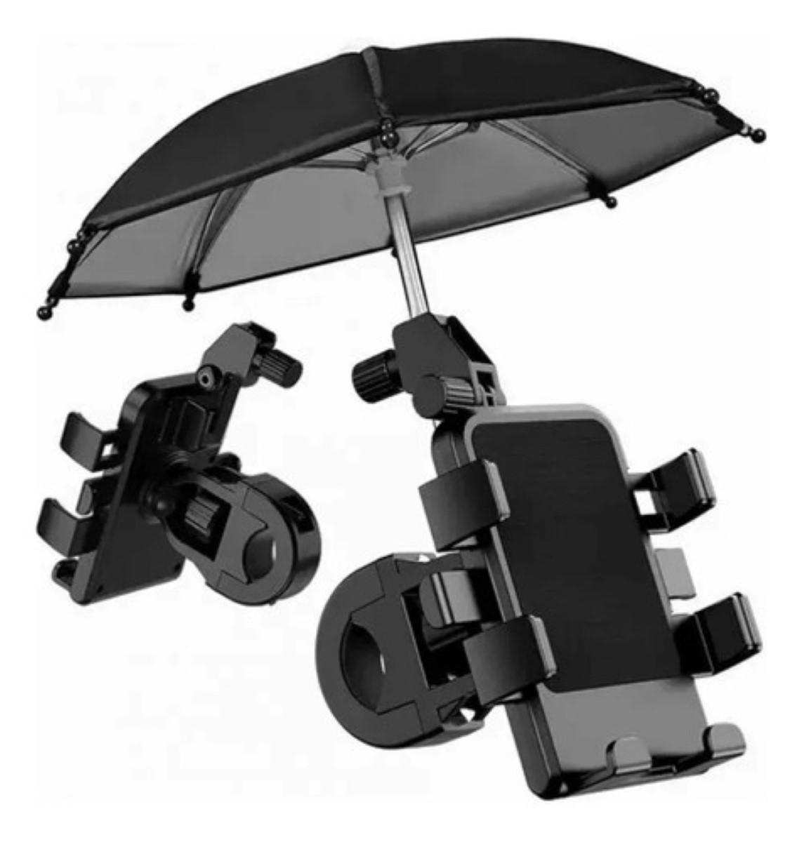 Soporte Celular Moto/bicicleta Con Base Paraguas Impermeable negro