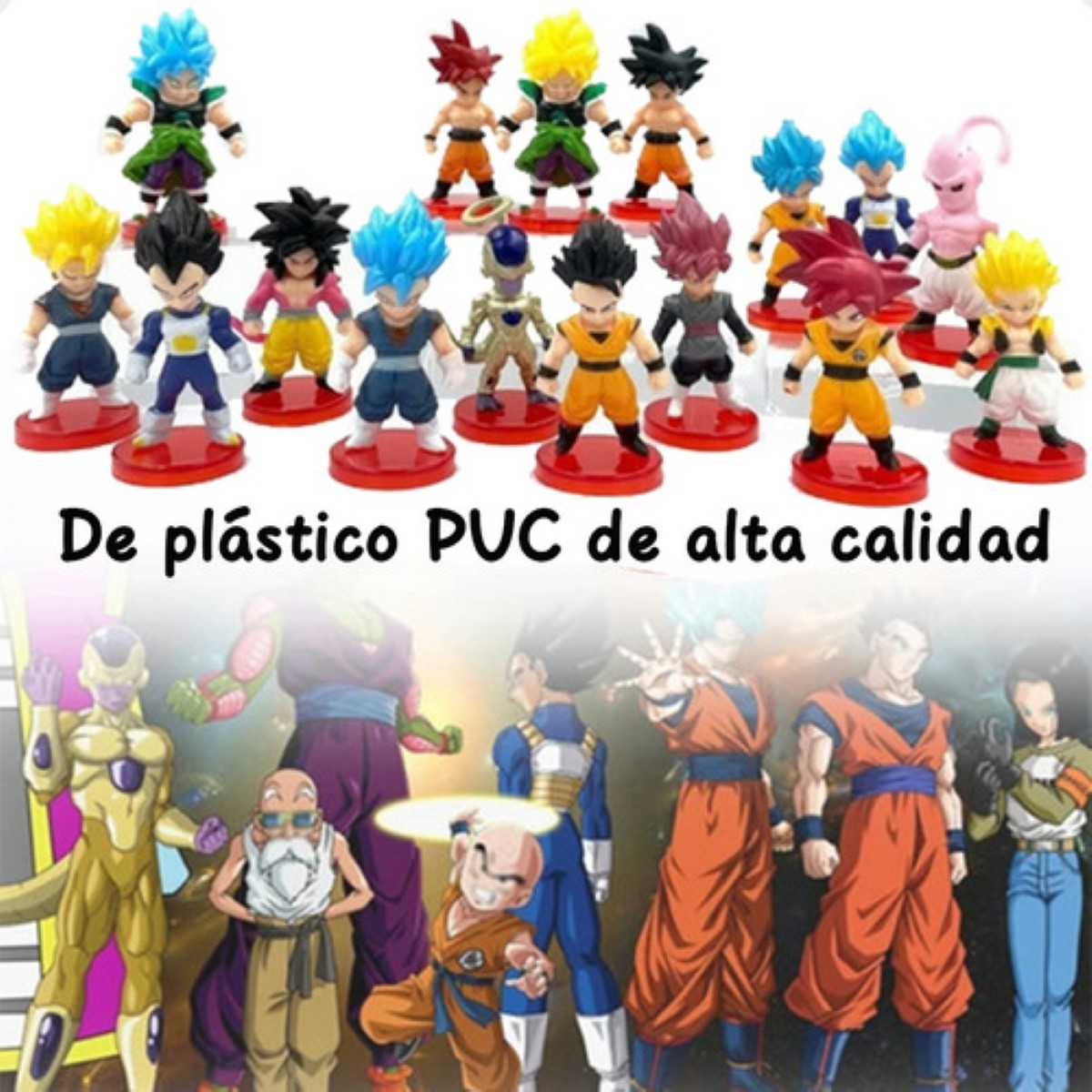 Dragon Ball Juguetes Mini Colección 16 Piezas 7 Cm Goku Etc