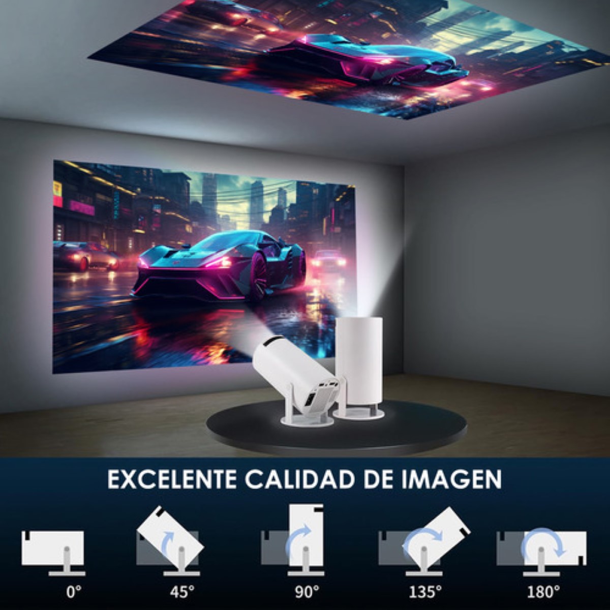 Proyector Profesional Vegoos Android Wifi Led 1080p 6000 Lm Color Blanco