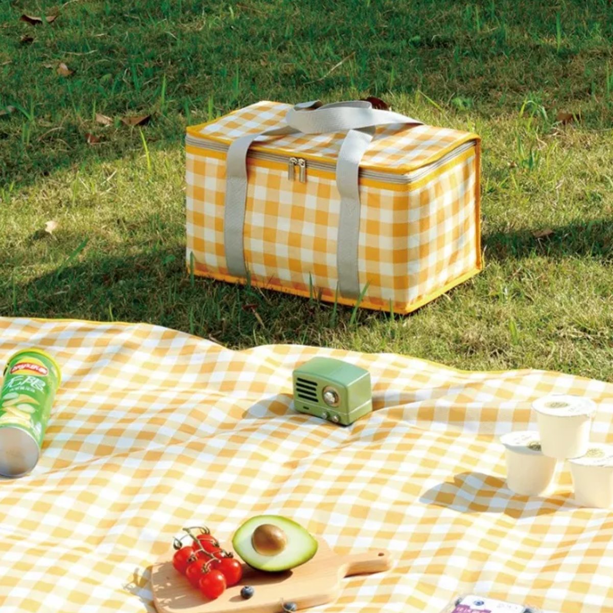 Bolsa De Picnic Para Camping Al Aire Libre De Gran Capacidad Amarillo