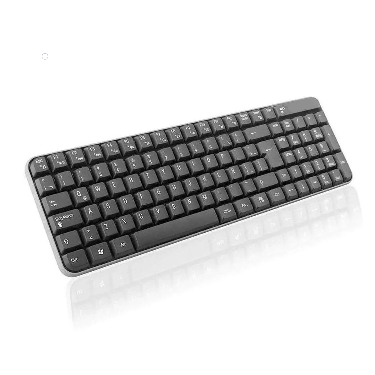 Kit de teclado y mouse inalámbrico Ghia GT4000NA Español de color negro y gris