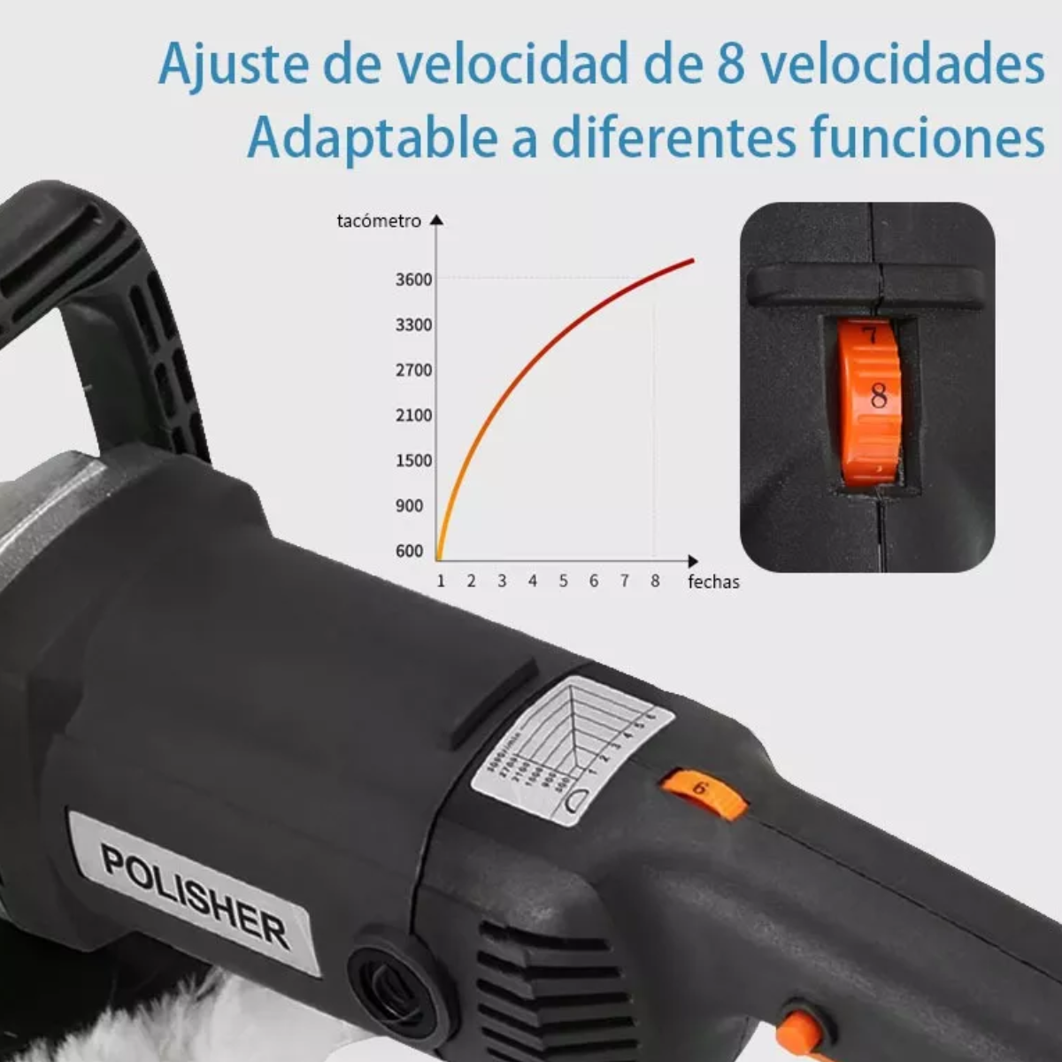 Kit 35 Piezas Pulidora Para Autos Pulido Lijado 180mm 1800w